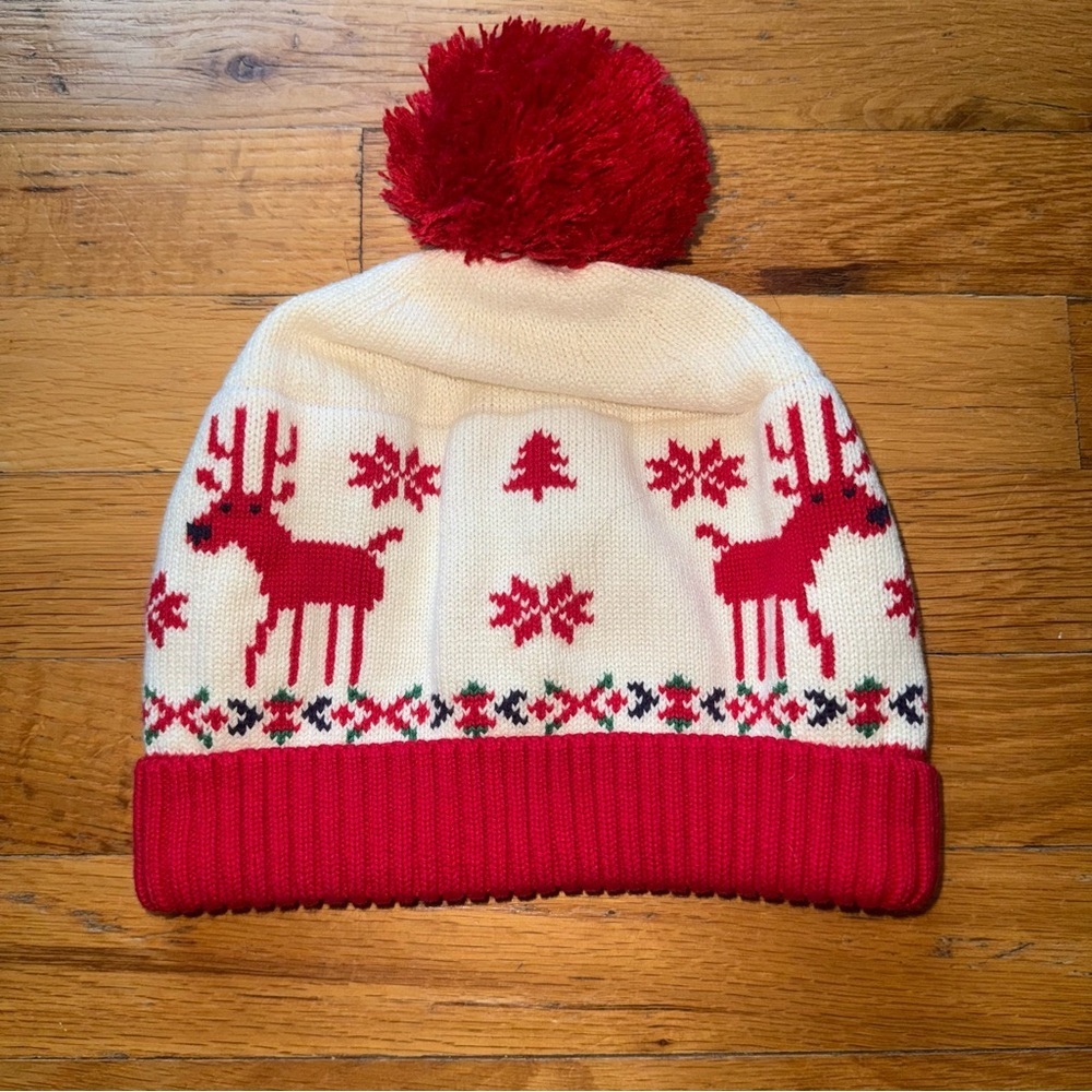 HANNA ANDERSSON Christmas Holiday Reindeer Winter Beanie Hat size‎ XL